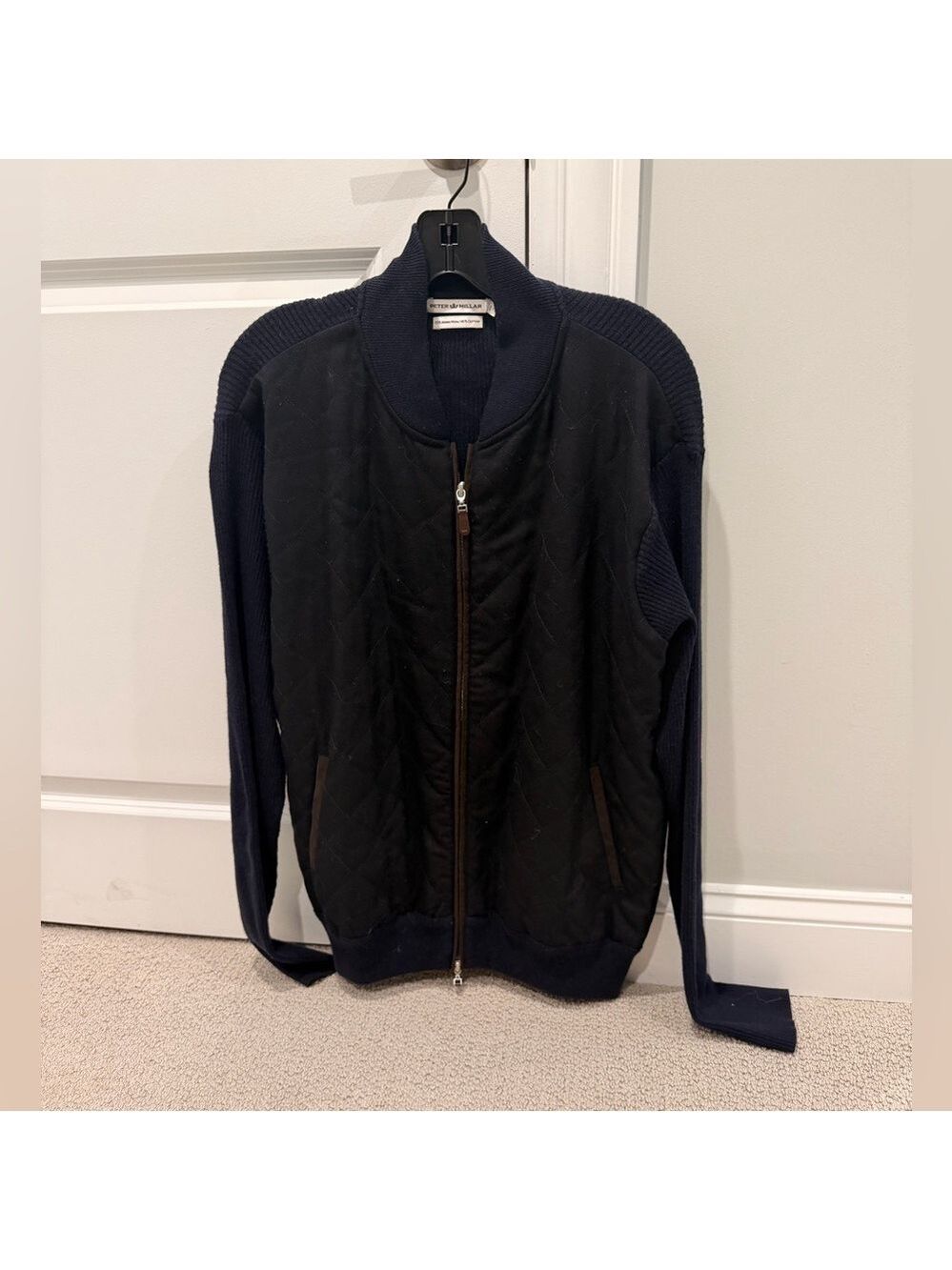 Peter Millar Black and Navy Bomber Jacket
